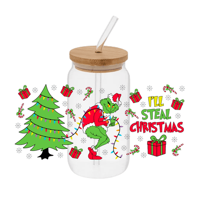 Grinchy 14– Printed Libby Wrap (9.5" x 4.3" UV DTF) - Vinyl Creation Supply