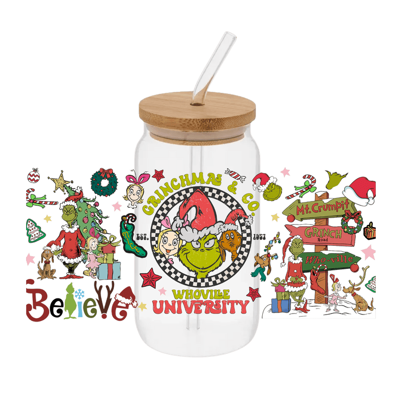 Grinchy 15– Printed Libby Wrap (9.5" x 4.3" UV DTF) - Vinyl Creation Supply