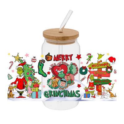 Grinch – Printed Libby Wrap (9.5" x 4.3" UV DTF) - Vinyl Creation Supply