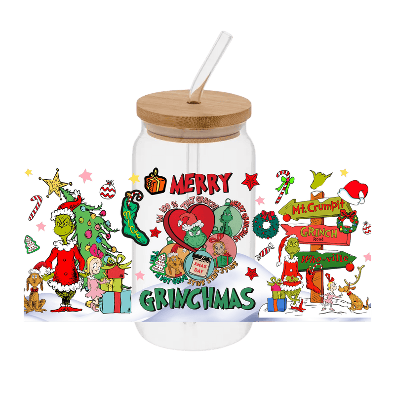 Grinch – Printed Libby Wrap (9.5" x 4.3" UV DTF) - Vinyl Creation Supply