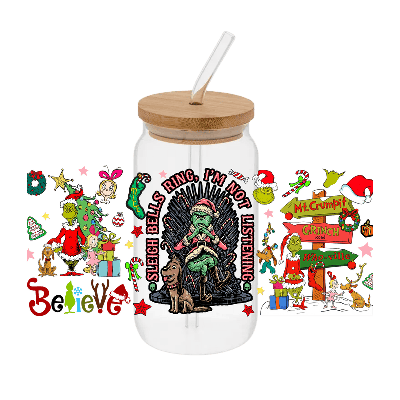 Grinch - 20 – Printed Libby Wrap (9.5" x 4.3" UV DTF) - Vinyl Creation Supply