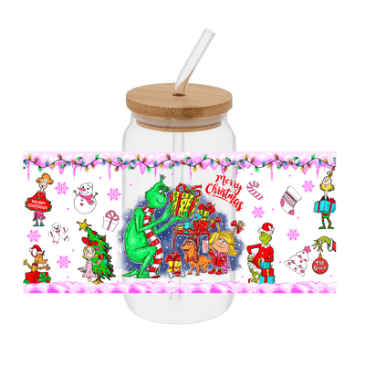 Grinch in Snow– Printed Libby Wrap (9.5" x 4.3" UV DTF) - Vinyl Creation Supply
