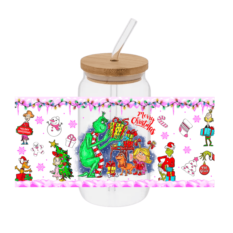 Grinch in Snow– Printed Libby Wrap (9.5" x 4.3" UV DTF) - Vinyl Creation Supply