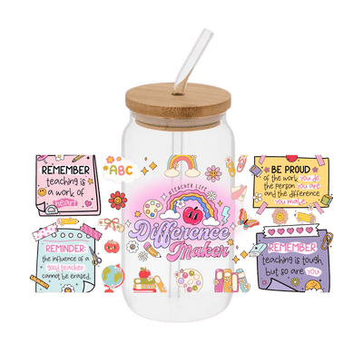 Groovy Teacher – Printed Libby Wrap (9.5" x 4.3" UV DTF) - Vinyl Creation Supply