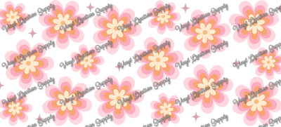 Groovy Flowers – Printed Libby Wrap (9.5" x 4.3" UV DTF) - Vinyl Creation Supply