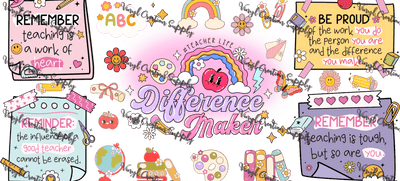Groovy Teacher – Printed Libby Wrap (9.5" x 4.3" UV DTF) - Vinyl Creation Supply