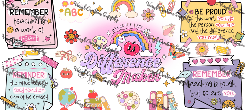 Groovy Teacher – Printed Libby Wrap (9.5" x 4.3" UV DTF) - Vinyl Creation Supply