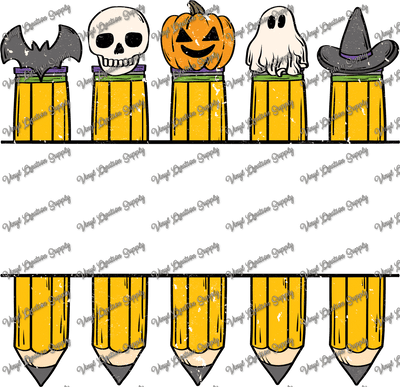 Halloween Pencils Grunge - Vinyl Creation Supply