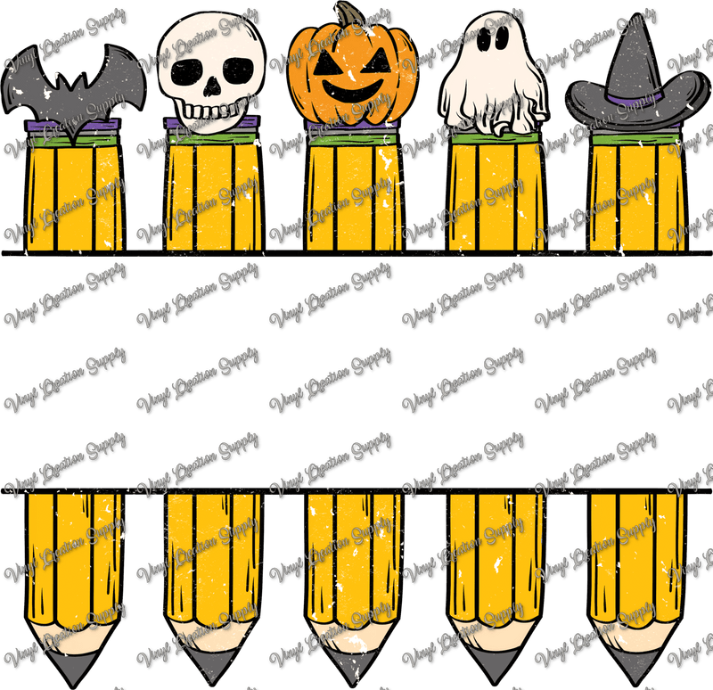 Halloween Pencils Grunge - Vinyl Creation Supply