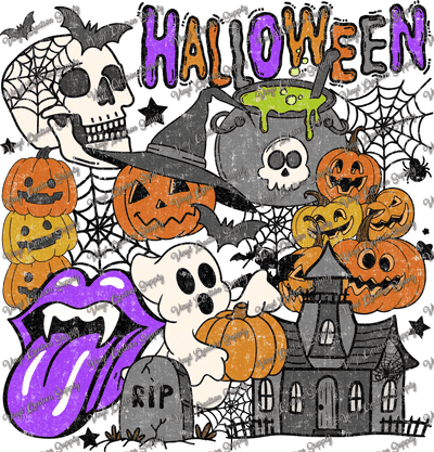 Halloween Purple Orange Collage - Vinyl Creation Supply