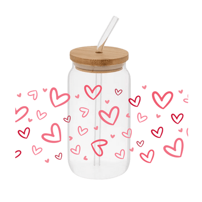 Hearts Confetti 2 – Printed Libby Wrap (9.5" x 4.3" UV DTF) - Vinyl Creation Supply