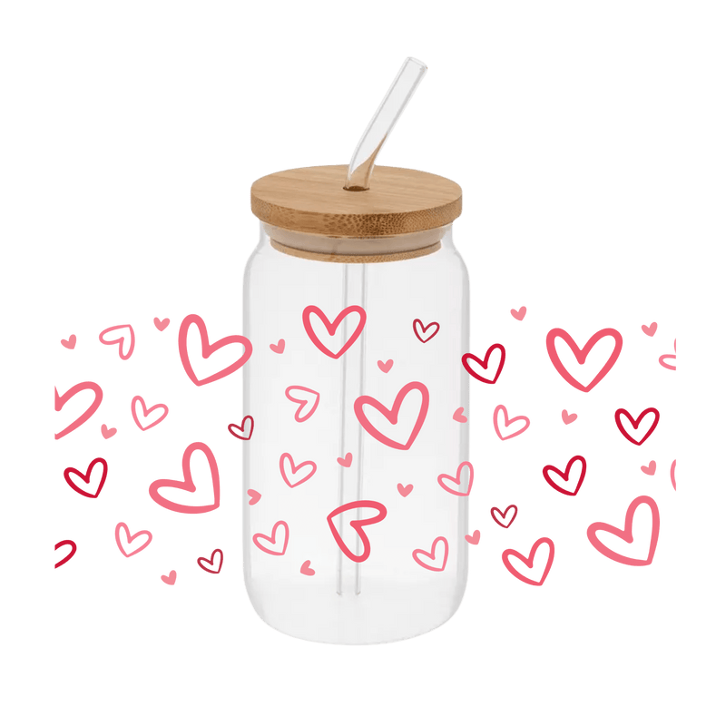Hearts Confetti 2 – Printed Libby Wrap (9.5" x 4.3" UV DTF) - Vinyl Creation Supply