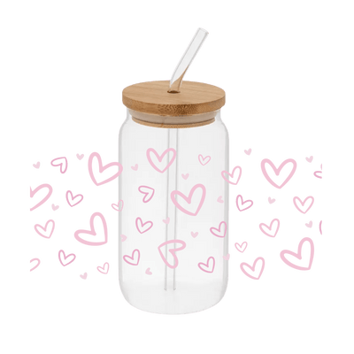 Hearts Confetti – Printed Libby Wrap (9.5" x 4.3" UV DTF) - Vinyl Creation Supply