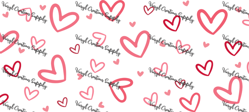 Hearts Confetti 2 – Printed Libby Wrap (9.5" x 4.3" UV DTF) - Vinyl Creation Supply