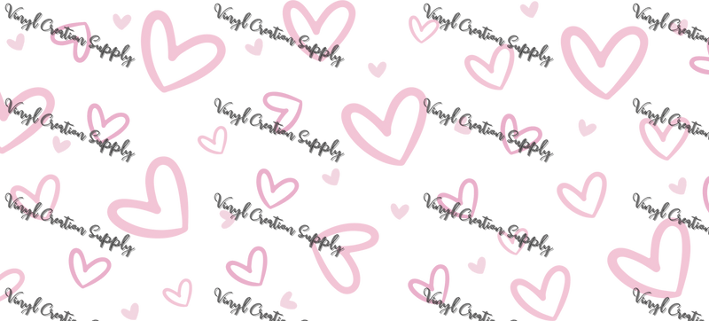 Hearts Confetti – Printed Libby Wrap (9.5" x 4.3" UV DTF) - Vinyl Creation Supply