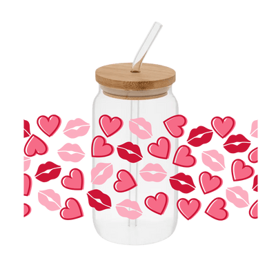 Hearts Kisses – Printed Libby Wrap (9.5" x 4.3" UV DTF) - Vinyl Creation Supply