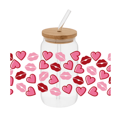 Hearts Kisses 2 – Printed Libby Wrap (9.5" x 4.3" UV DTF) - Vinyl Creation Supply