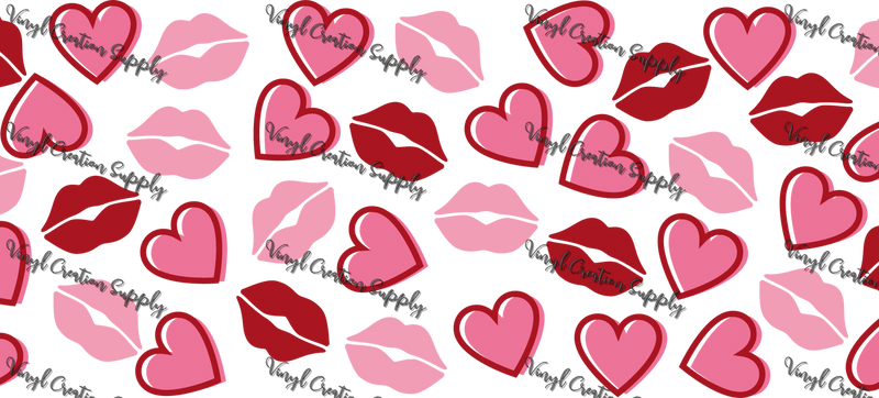 Hearts Kisses 2 – Printed Libby Wrap (9.5" x 4.3" UV DTF) - Vinyl Creation Supply