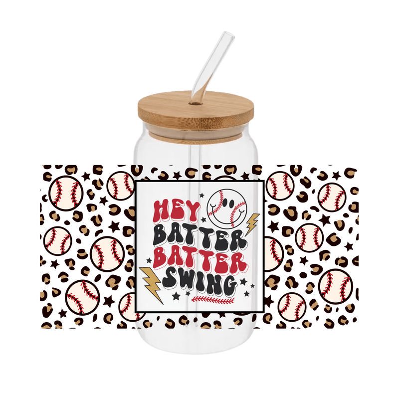 Hey Batter Swing– Printed Libby Wrap (9.5" x 4.3" UV DTF) - Vinyl Creation Supply