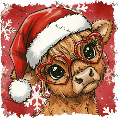 Highland Christmas Cow Glasses - Vinyl Creation Supply