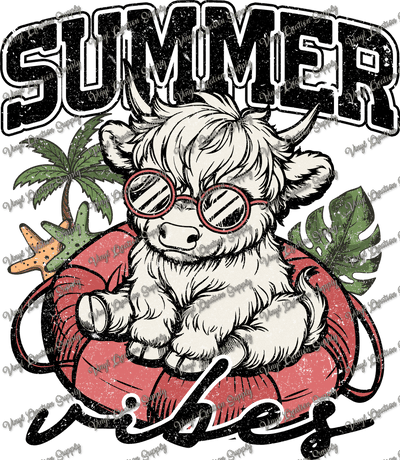 Highland Cow Summer Vibes - Vinyl Creation Supply