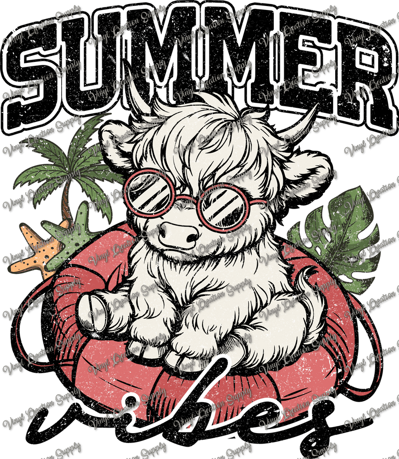 Highland Cow Summer Vibes - Vinyl Creation Supply