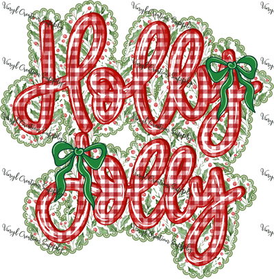 Holly Jolly Red Checkered Patch - Vinyl Creation Supply