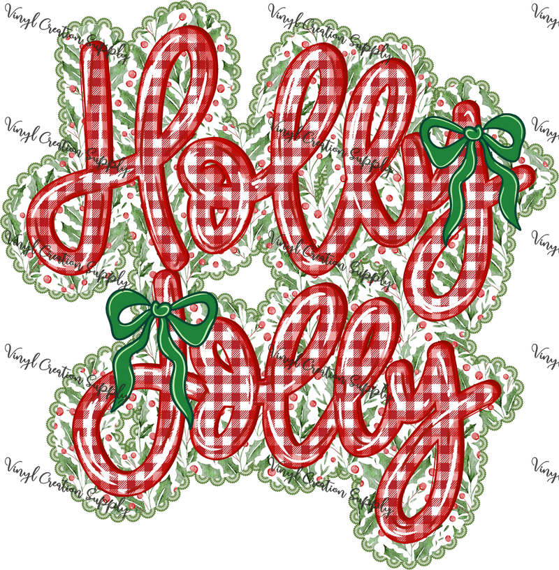 Holly Jolly Red Checkered Patch - Vinyl Creation Supply