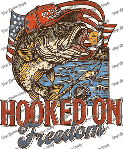 Hooked On Freedom Distressed - Vinyl Creation Supply