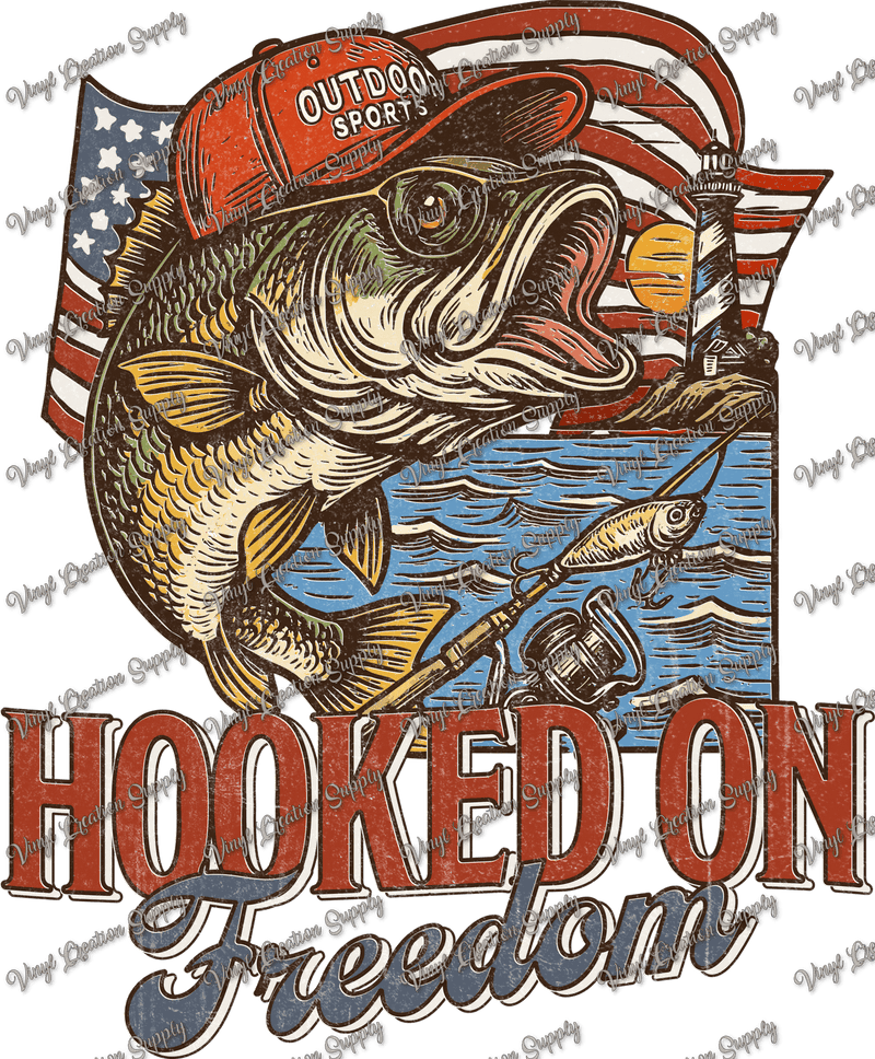 Hooked On Freedom Distressed - Vinyl Creation Supply