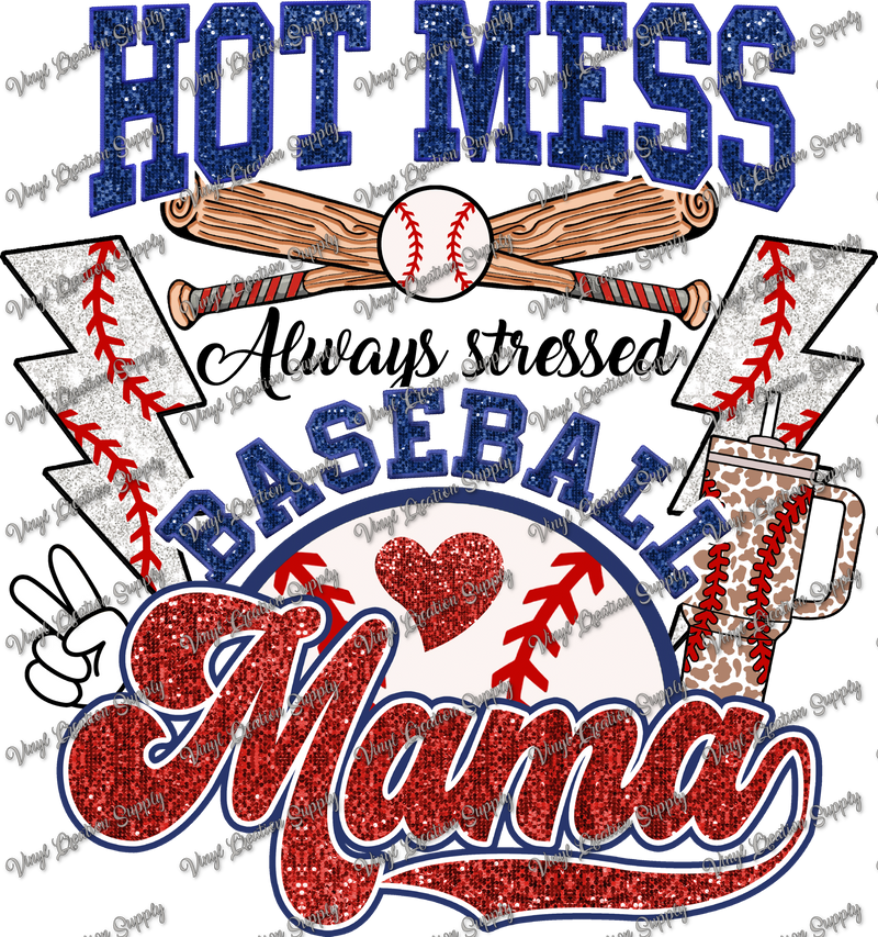 Hot Mess Baseball Mama