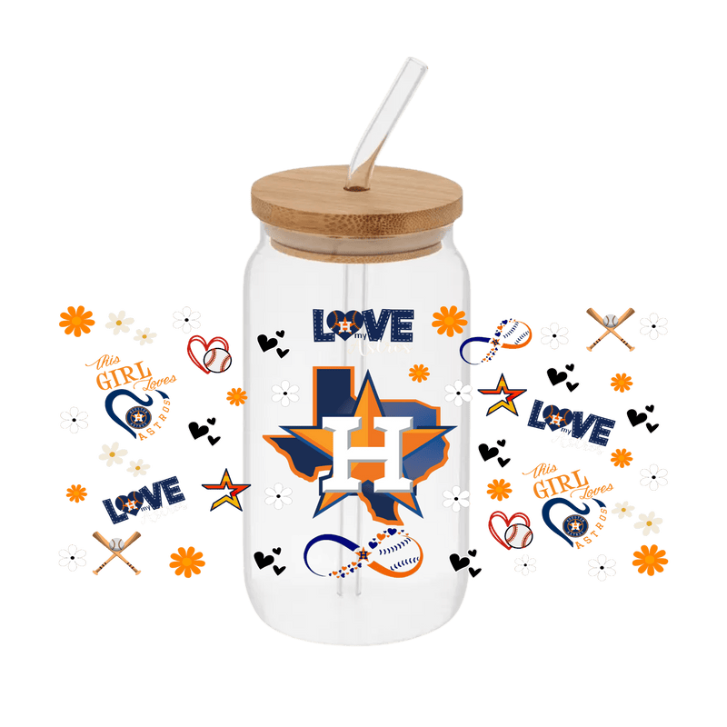 Baseball H 1– Printed Libby Wrap (9.5" x 4.3" UV DTF) - Vinyl Creation Supply