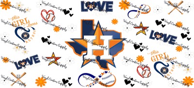 Baseball H 1– Printed Libby Wrap (9.5" x 4.3" UV DTF) - Vinyl Creation Supply