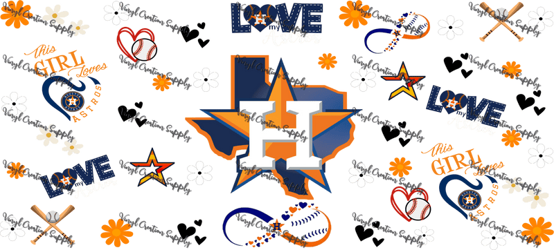 Baseball H 1– Printed Libby Wrap (9.5" x 4.3" UV DTF) - Vinyl Creation Supply