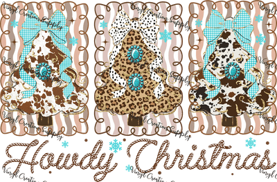 Howdy Christmas Turquoise 1 - Vinyl Creation Supply