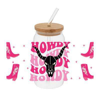Howdy Pink Wrap– Printed Libby Wrap (9.5" x 4.3" UV DTF) - Vinyl Creation Supply