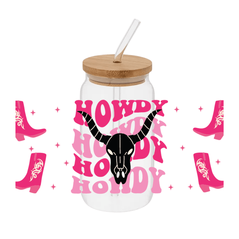 Howdy Pink Wrap– Printed Libby Wrap (9.5" x 4.3" UV DTF) - Vinyl Creation Supply