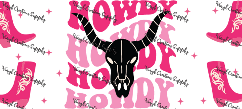 Howdy Pink Wrap– Printed Libby Wrap (9.5" x 4.3" UV DTF) - Vinyl Creation Supply