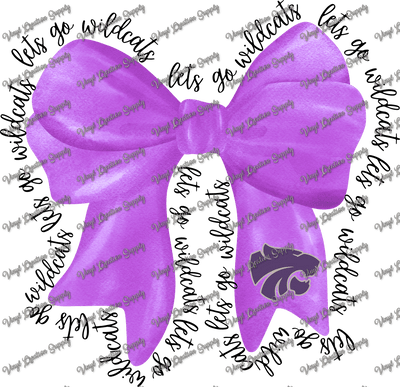 Humble Wildcats Bow Black Text - Vinyl Creation Supply