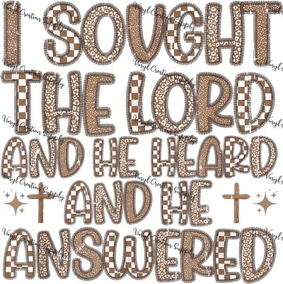 I Sought The Lord - Vinyl Creation Supply