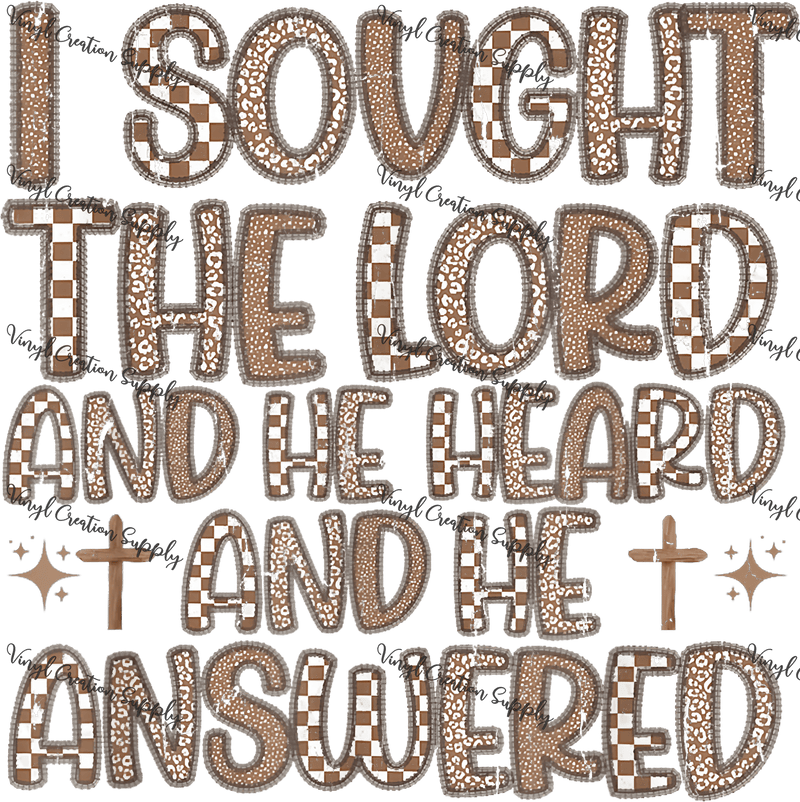 I Sought The Lord - Vinyl Creation Supply