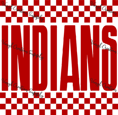 Indians Red Checkerboard - Vinyl Creation Supply