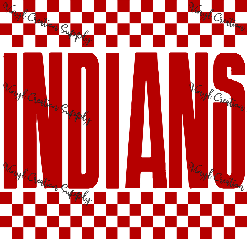 Indians Red Checkerboard - Vinyl Creation Supply