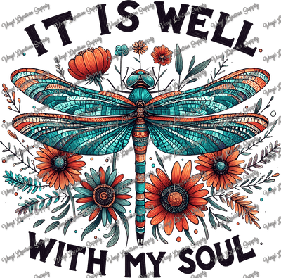 It Is Well With My Soul Dragonfly - Vinyl Creation Supply