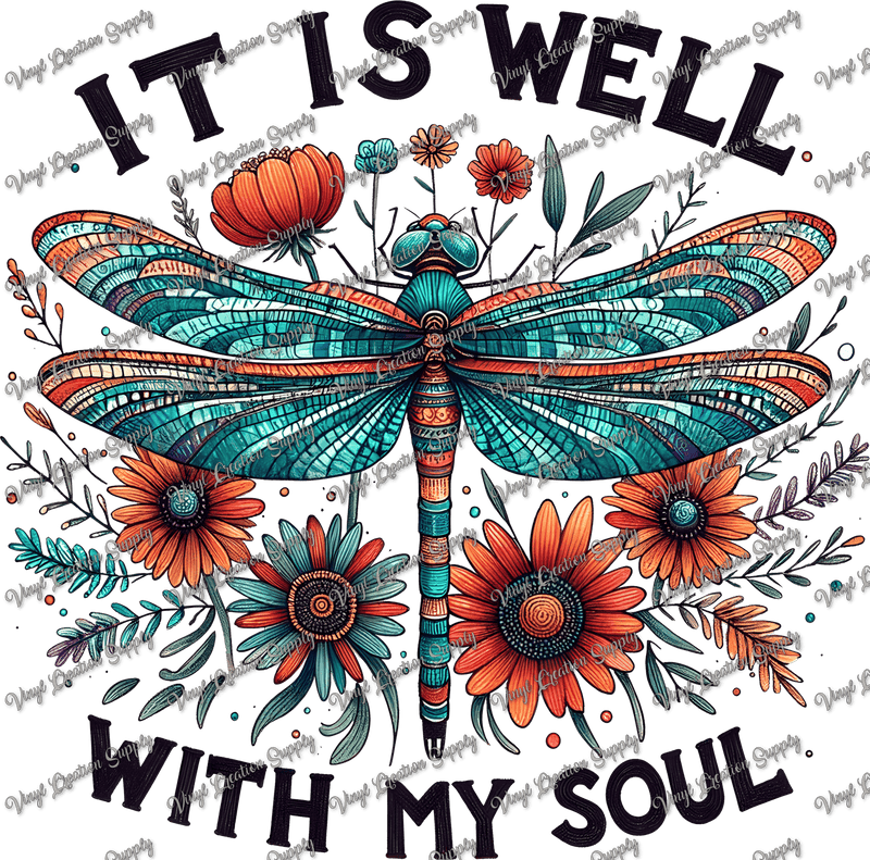 It Is Well With My Soul Dragonfly - Vinyl Creation Supply