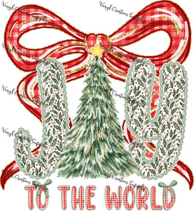 Joy Checkered Christmas Bow - Vinyl Creation Supply