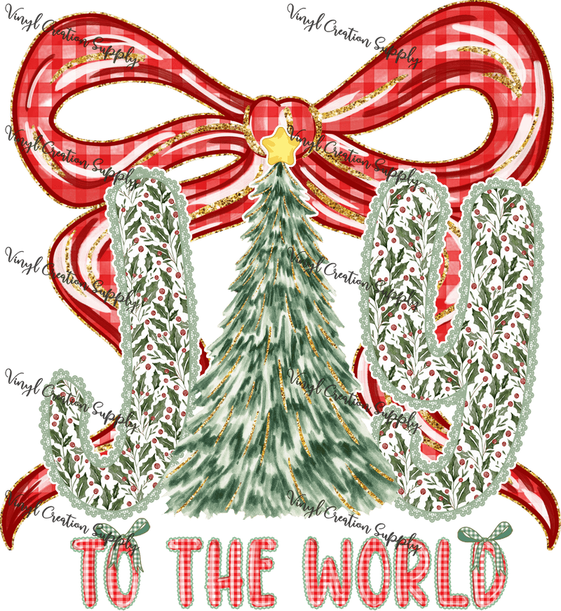 Joy Checkered Christmas Bow - Vinyl Creation Supply