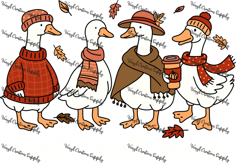 Just A Fall Goose White Text - Vinyl Creation Supply