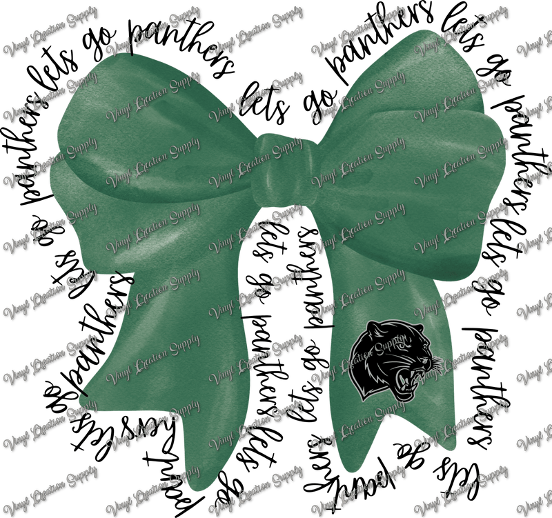 K Park Panthers Bow Black Text - Vinyl Creation Supply