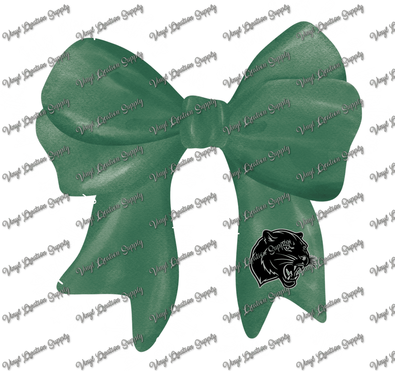 K Park Panthers Bow White Text - Vinyl Creation Supply